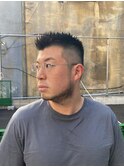 2022年夏 黒髪短髪 ソフトモヒカン 床屋 顔剃り