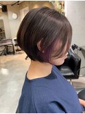 ヴァイオレットインナーカラー×ニュアンスショート