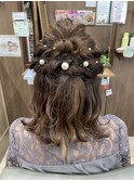ハーフアップヘアセット