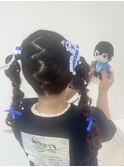 推し活!ライブヘアセット 編み込みツイン