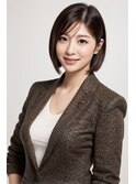 韓国風ストレートオフィスヘア
