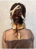 アップスタイルヘアセット ポニーテール/結婚式/二次会#2