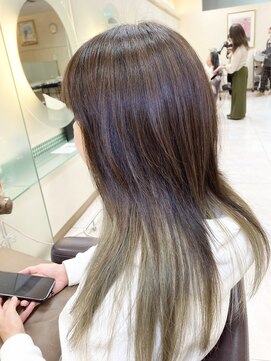 松本平太郎美容室 土浦パートワン(PART1) ロングレイヤーインナーカラー　20代30代40代50代60代　土浦