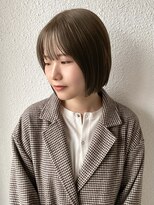 エイム(A-im)&nbsp;切りっぱなしボブ×ミルクティーベージュ　ブリーチなし