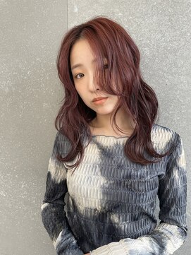 ロンドシェリ 仙台(Lond Cheri) レイヤーカット髪質改善チェリーレッド顔周り韓国仙台