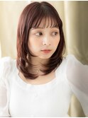 □チェリーレッド前下がり姫カットレイヤー416戸田公園20代30代