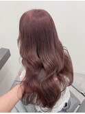 ミルクティーピンク/10代20代ケアブリーチ韓国レイヤーカット