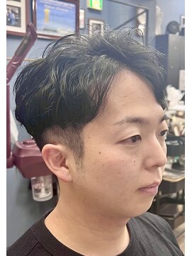 かきあげショート×パーマ