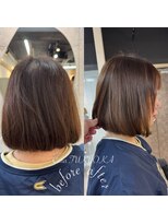 カラ フクオカ(Cara FUKUOKA)&nbsp;マロンベージュ&レイヤーカット《福岡髪質改善カラー》