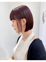 アペロ 柏(Apero)&nbsp;ミニボブ/レッドブラウン/ブリーチなしダブルカラー/柏美容室/