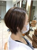 暗く見えない白髪カバーカラー/大人髪ショート