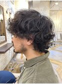 〈キシタクヘアー〉波巻き・スパイラルパーマ×メンズウルフ