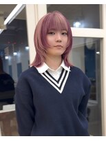 シャルティア 岩国(SHALLTIA)&nbsp;ピンク系デザインカラー/顔周りレイヤーカット/ウルフカット