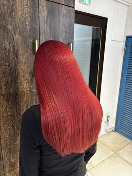 アジールヘア 池袋東口店(agir hair) ケアブリーチハイトーン高発色チェリーレッドカラー池袋