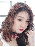 オン眉デザインカラー切りっぱなしボブ美髪マッシュウルフ/239