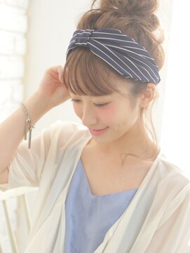 モード ケイズ 石橋店(MODE K's) ターバンアレンジ シースルーバング   簡単アレンジ