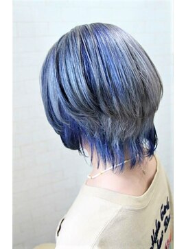 マティーナ ヘアー 池袋(Matina hair) 【派手髪☆彡シルバー×ブルー】