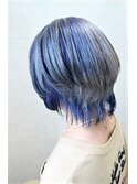 【派手髪☆彡シルバー×ブルー】