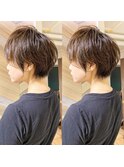 大人美人ショート 大人可愛い 小顔前下がり アッシュ 川崎