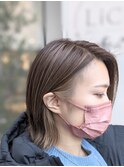 外ハネボブ×インナーカラー/ベージュ