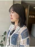 オリーブグレージュブリーチなしダブルカラー/今枝