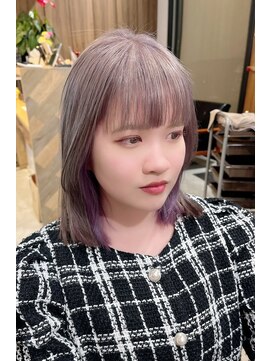 シャメル(Chamel) ミルクティーグレージュ×パープルインナーで可愛さ間違い無し！