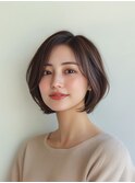 大人な丸みボブ