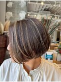 艶ハイライト×大人のくびれボブ