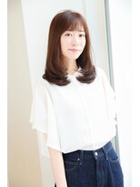 マッシュアンドマッシュアヴェダ ららぽーと福岡店(mash&mash AVEDA)&nbsp;ミディアム レイヤーカット シースルーバング 20代30代40代◎