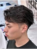 大分ニュアンスパーマセンターパートフェザーパーマ毛流れパーマ