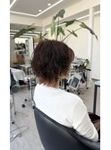 ショートウルフ×ふんわりパーマ