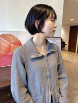 ヘアーアイストゥーレ(HAIR ICI TRE)&nbsp;くびれショートボブ顔まわりレイヤーダークグレー