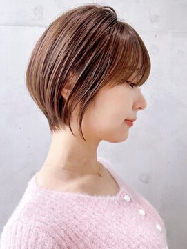 セイドット リー(Say. Ree) say.ショートボブひし形ショートミルクティーベージュ暗めカラー