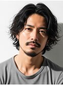 朝ラクメンズウェーブパーマ|ミディアムで動き演出
