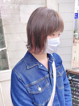 シェノン(CHAINON) 2024秋冬オススメミルクブラウン外ハネボブインナーカラーピンク