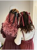 ガーリーヘアセット