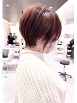 ヴィサージュタイム(VISAGE thyme) 丸みショートボブ/耳掛けショート/ピンクブラウン