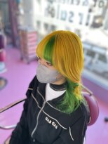 ヘアサロン トミー(Hair salon TOMMY) イエロー×グリーン　デザインカラー