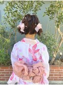 ゆるっとツインお団子アレンジ
