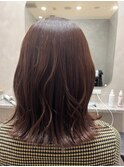 ボブ、カシスカラー、くびれカット