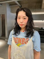 リール(rire)&nbsp;rireイメチェン前髪アンブレラカラーこなれミディウェーブパーマ