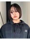 シンプルボブ×ポイントカット