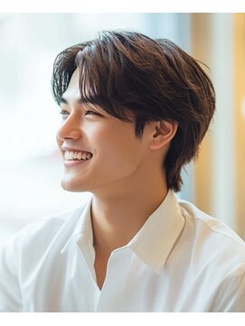 メンズ ルシードスタイル アウラ 松戸市五香(LUCIDO STYLE Aura) センター分け【五香#メンズカット#＜理容室＞#ブリーチ#眉毛】