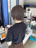 コワファースト 大分(COIFF1RST)&nbsp;切りっぱなしボブ/ブリーチなし/グレージュ