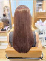 アロマ ヘアー ルーム 新宿3号店(AROMA hair room)&nbsp;髪質改善ストレート/ピンクブラウンロング/艶髪/透明感カラー