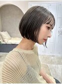 小顔見せショートベージュカラーブリーチしない透明感カラー