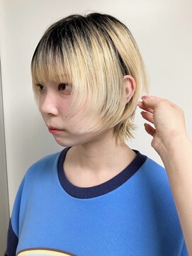 モリオフロムロンドン 原宿本店(morio from London) 【morio原宿】顔まわりレイヤーショートダブルカラー