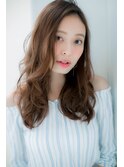 *LOREN*中村アンさん風大人かきあげフェミニンウェーブロング