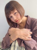 ネイヴィル オモテサンドウ(navile omotesando)&nbsp;☆ミルクティーベージュ小顔ストレートミニボブ☆navile表参道