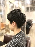 クセ毛風ショートアップバングパーマ/亀戸